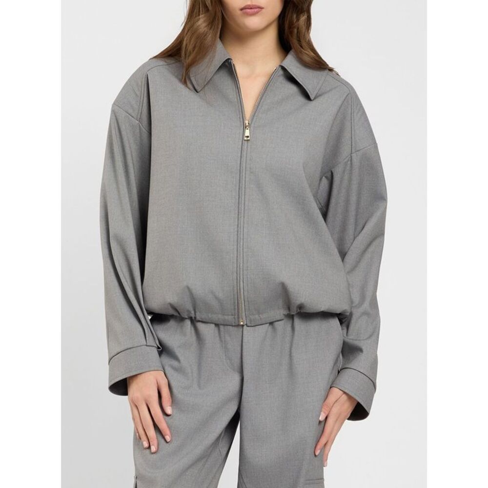 Twinset U&B Women Twinset U&B Cropped Wool-Blend Shirt Jacket With Zip Closure
